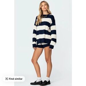 Edikted Riley Striped Knit Shorts